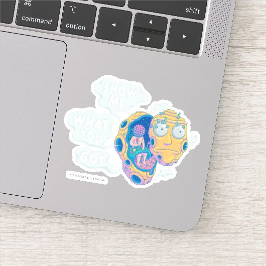 RICK EN MORTY™ | SHOW ME WAT JE HEBT STICKER (Detail)
