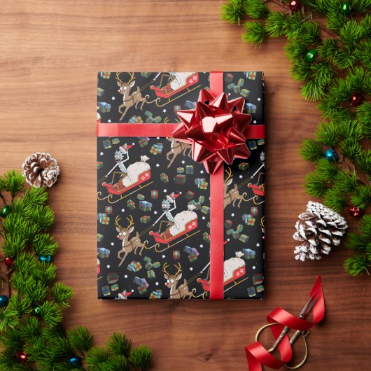 Rick en Morty | Slaappatroon met kerstrendieren Cadeaupapier (Feestdagen Geschenken)