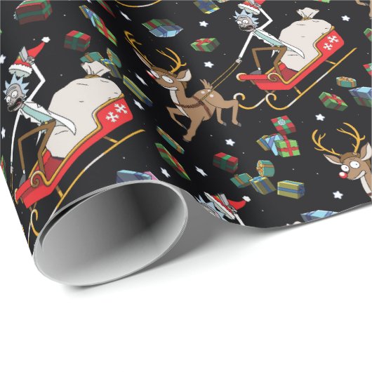 Rick en Morty | Slaappatroon met kerstrendieren Cadeaupapier (Rol Hoek)