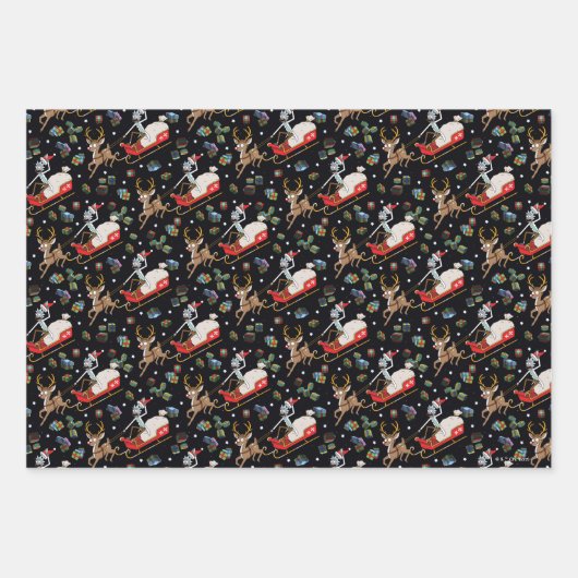 Rick en Morty | Slaappatroon met kerstrendieren Inpakpapier Vel (Voorkant 3)