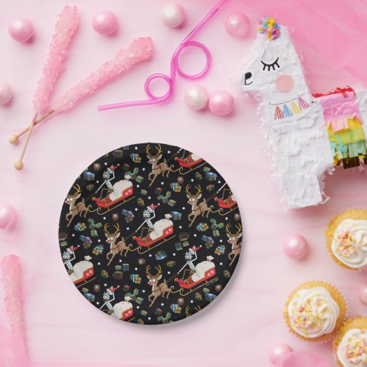 Rick en Morty | Slaappatroon met kerstrendieren Papieren Bordje (Feest)