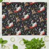 Rick en Morty | Slaappatroon met kerstrendieren Theedoek (Gevouwen)