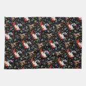 Rick en Morty | Slaappatroon met kerstrendieren Theedoek (Horizontaal)