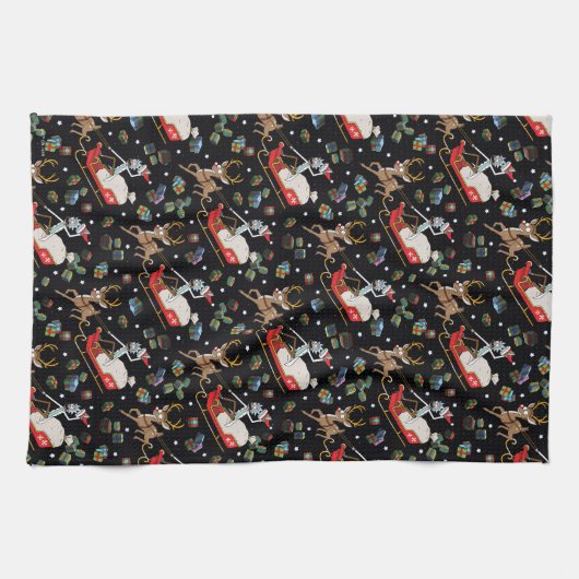 Rick en Morty | Slaappatroon met kerstrendieren Theedoek (Horizontaal)