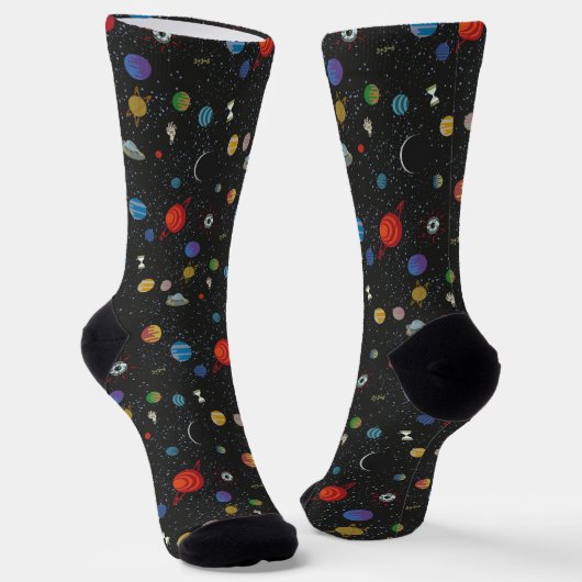 RICK EN MORTY™ | Socks voor ruimtepatroonpatronen Sokken (Gebogen)