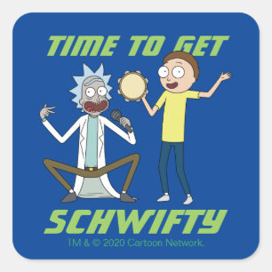 RICK EN MORTY™   Tijd om Schwity te halen Vierkante Sticker
