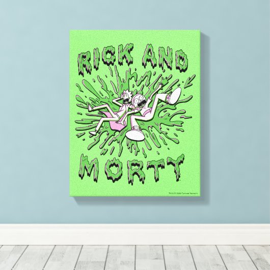 RICK EN MORTY™ | Tot zuur Vat vallen Canvas Afdruk (Insitu (Houten vloer))