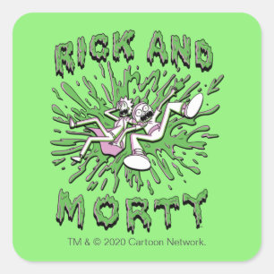 RICK EN MORTY™   Tot zuur Vat vallen Vierkante Sticker
