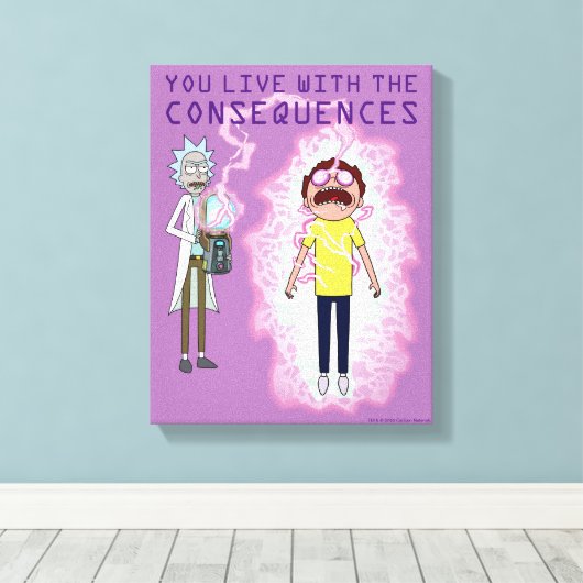 RICK EN MORTY™ | U leeft met de gevolgen Canvas Afdruk (Insitu (Houten vloer))