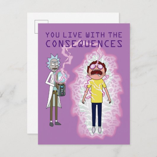 RICK EN MORTY™ | U leeft met de gevolgen Uitnodiging Briefkaart (Voorkant / Achterkant)