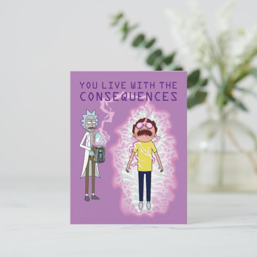 RICK EN MORTY™ | U leeft met de gevolgen Uitnodiging Briefkaart (Staand voorkant)