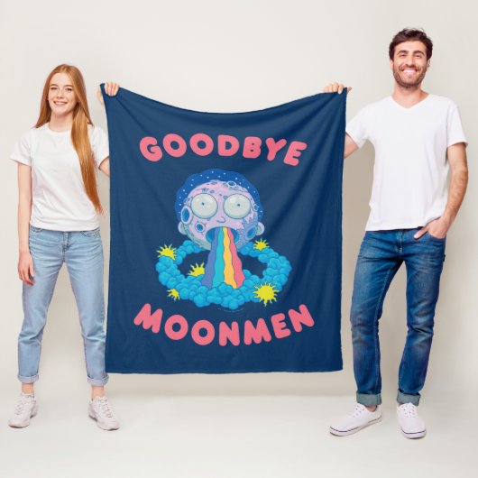 RICK EN MORTY™ | Vaarwel Moonmen Fleece Deken (In situ)