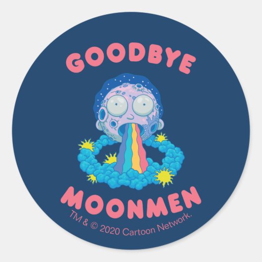 RICK EN MORTY™ | Vaarwel Moonmen Ronde Sticker (Voorkant)