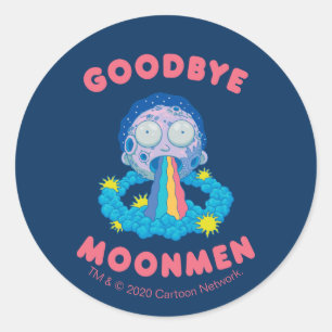 RICK EN MORTY™   Vaarwel Moonmen Ronde Sticker