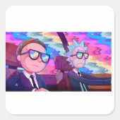 Rick en Morty Vierkante Sticker (Voorkant)