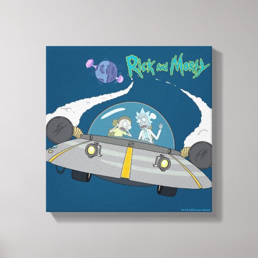 RICK EN MORTY™ | Vliegen in ruimtevaart Canvas Afdruk (Voorkant)