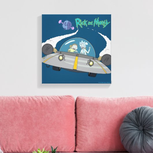RICK EN MORTY™ | Vliegen in ruimtevaart Canvas Afdruk (Insitu (Woonkamer))