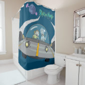 RICK EN MORTY™ | Vliegen in ruimtevaart Douchegordijn (In situ)