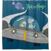 RICK EN MORTY™ | Vliegen in ruimtevaart Douchegordijn (Voorkant)