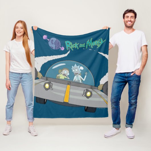 RICK EN MORTY™ | Vliegen in ruimtevaart Fleece Deken (In situ)
