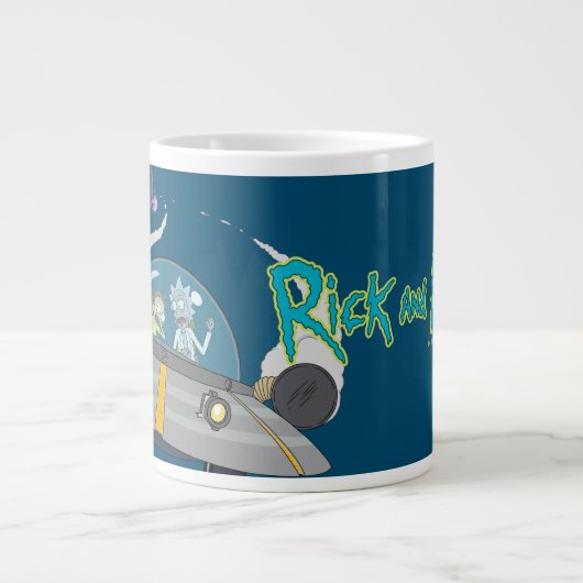 RICK EN MORTY™ | Vliegen in ruimtevaart Grote Koffiekop (Voorkant)