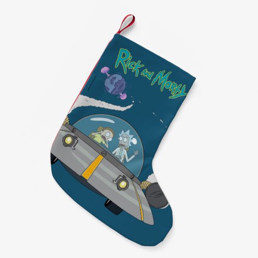 RICK EN MORTY™ | Vliegen in ruimtevaart Kleine Kerstsok (Voorkant (Hangend))