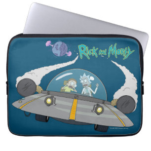 RICK EN MORTY™   Vliegen in ruimtevaart Laptop Sleeve