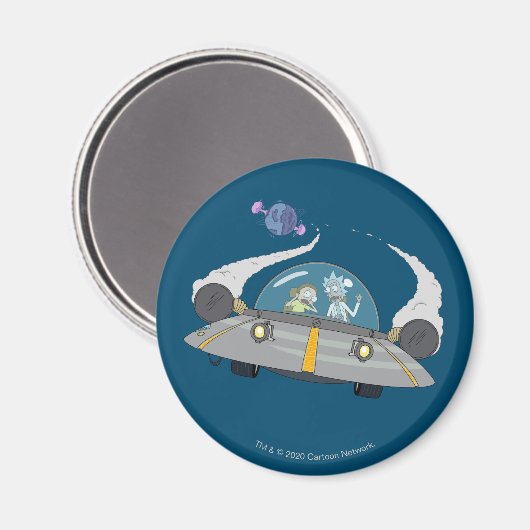 RICK EN MORTY™ | Vliegen in ruimtevaart Magneet (Voorkant / Achterkant)