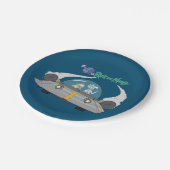 RICK EN MORTY™ | Vliegen in ruimtevaart Papieren Bordje (Gekanteld)