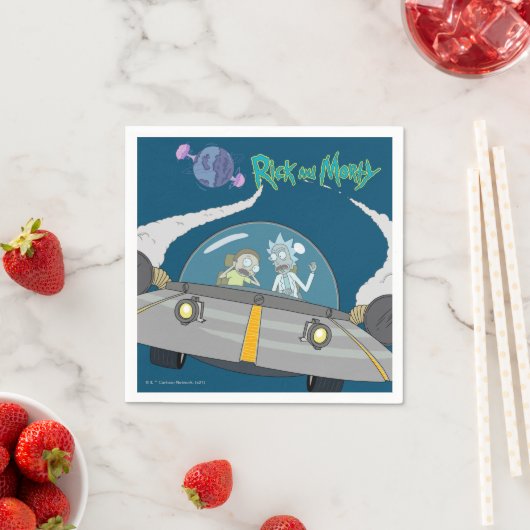 RICK EN MORTY™ | Vliegen in ruimtevaart Servet (Insitu)