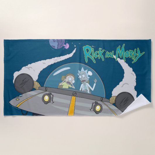 RICK EN MORTY™ | Vliegen in ruimtevaart Strandlaken (Voorkant)