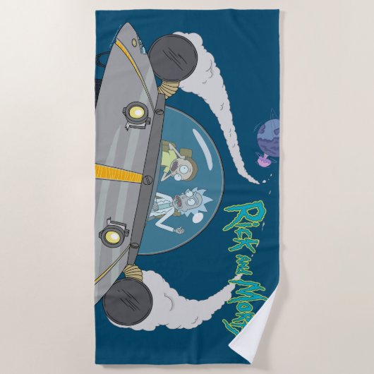 RICK EN MORTY™ | Vliegen in ruimtevaart Strandlaken (Voorkant)