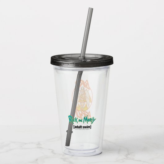RICK EN MORTY™ | Vogeldrager Acryl Drinkbeker (Achterkant)