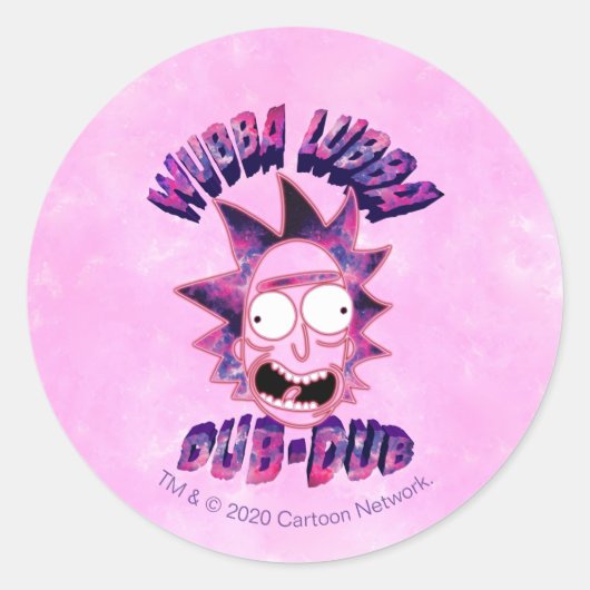 RICK EN MORTY™ | Wubba Lubba Dub-Dub Ronde Sticker (Voorkant)