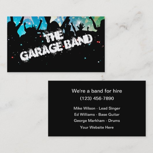 Rick en Roll Garage Band Visitekaartje (Voorkant / Achterkant)