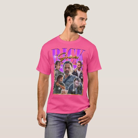 Rick Grimes Retro Bootleg Retro Bootleg T-shirt (Voorkant volledig)