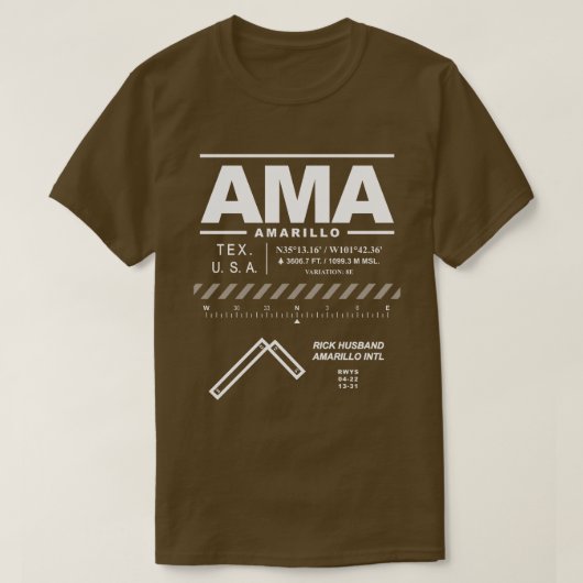 Rick Husband Amarillo International Airport AMA T-shirt (Design voorkant)