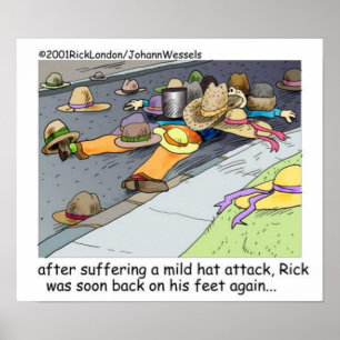Rick Krijgt Een Hoed Aanval Cartoon Poster