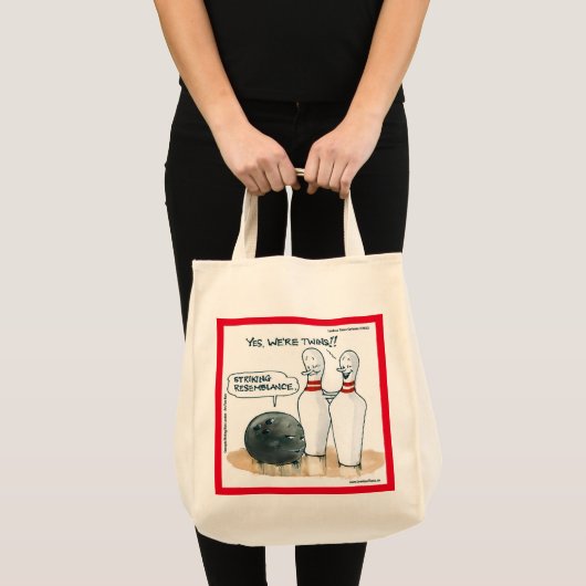 Rick Londen Cartoons Grappige Bowling Comic Tote Bag (Voorkant (product))