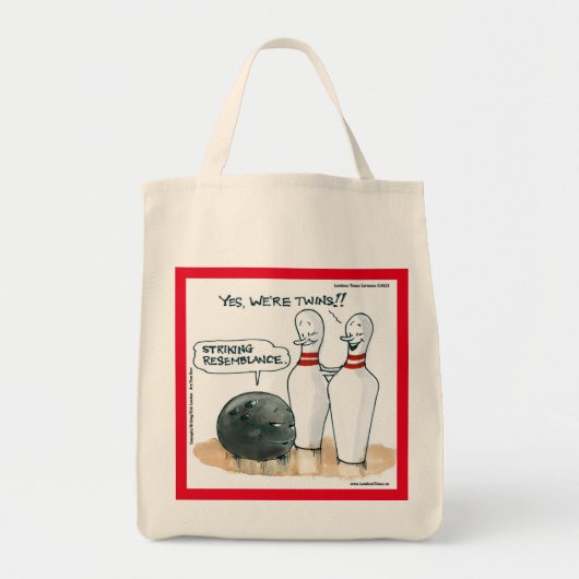Rick Londen Cartoons Grappige Bowling Comic Tote Bag (Voorkant)