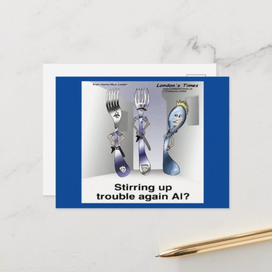 Rick Londen Grappig Bestek Police Briefkaart (Voorkant / Achterkant in situ)