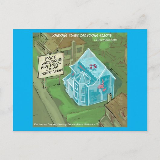 Rick Londen Overstroomd Huis te koop Comic Briefkaart (Voorkant)