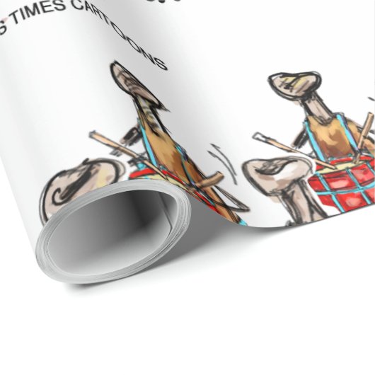 Rick London "12 Drumsticks Drumming" Kerstmis Cadeaupapier (Rol Hoek)