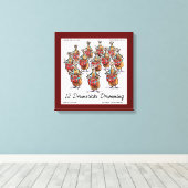 Rick London "12 Drumsticks Drumming" Kerstmis Canvas Afdruk (Insitu (Houten vloer))