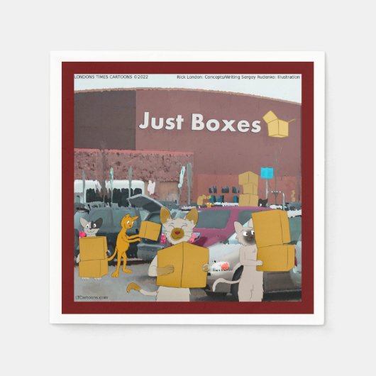 Rick London Big Box Stores voor Katten Comic Servet (Voorkant)