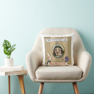 Rick London Cartoons Descartes Klok Strip  Kussen