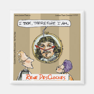 Rick London Cartoons Descartes Klok Strip Magneet