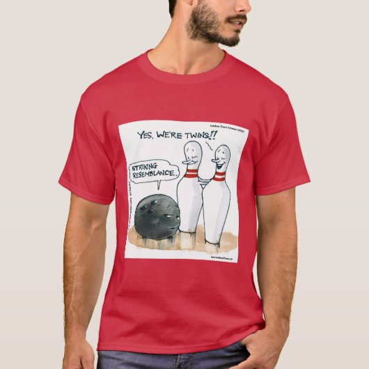 Rick London Cartoons Grappige Bowling Comic  T-shirt (Voorkant)