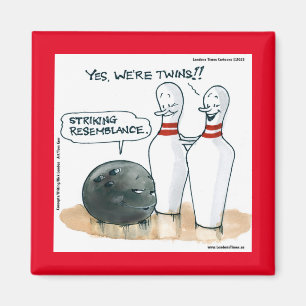 Rick London Cartoons Grappige Bowling Strip  Magneet