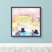 Rick London Comic Sneeuwman Canvasprint Canvas Afdruk (Insitu (Houten vloer))